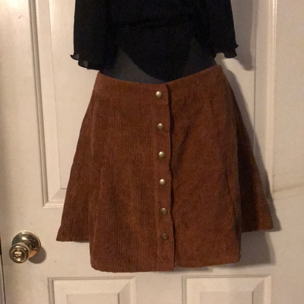 Button Up High Waisted Skirt